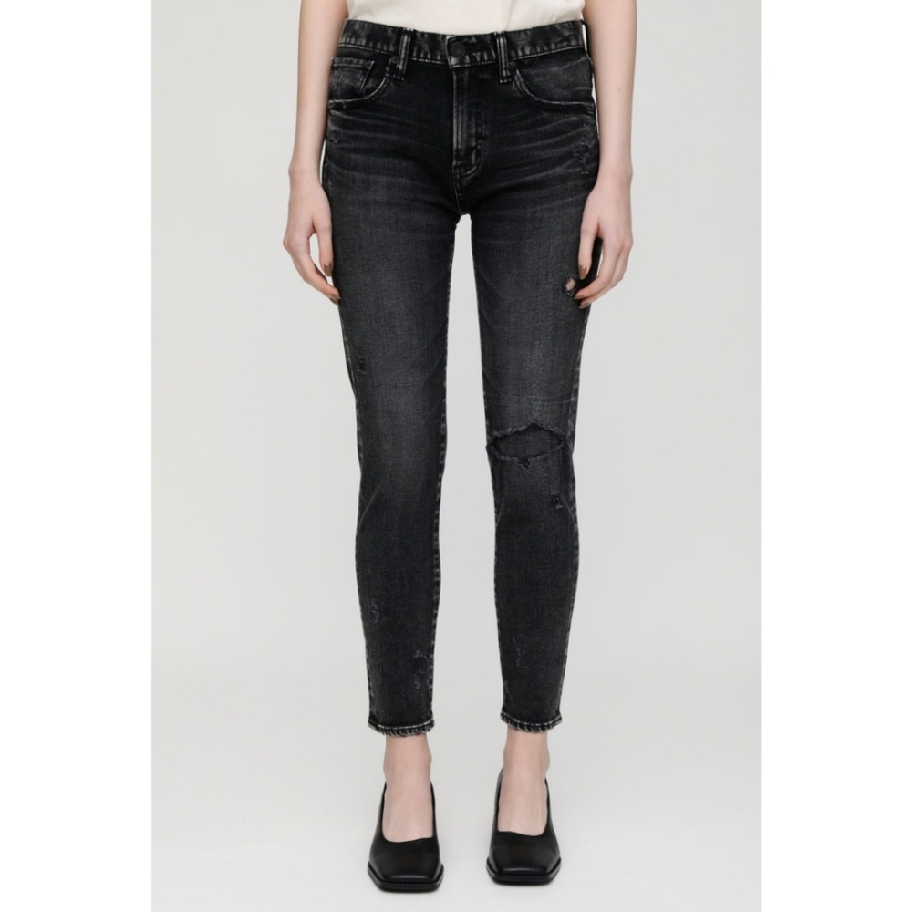 MOUSSY Vintage Lenwood Skinny Distressed Jeans Black Size 26